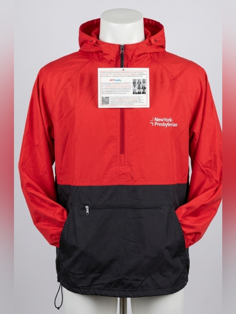 NewYork-Presbyterian Hospital Windbreaker Anorak Jacket - Red/Black - Size XS/S